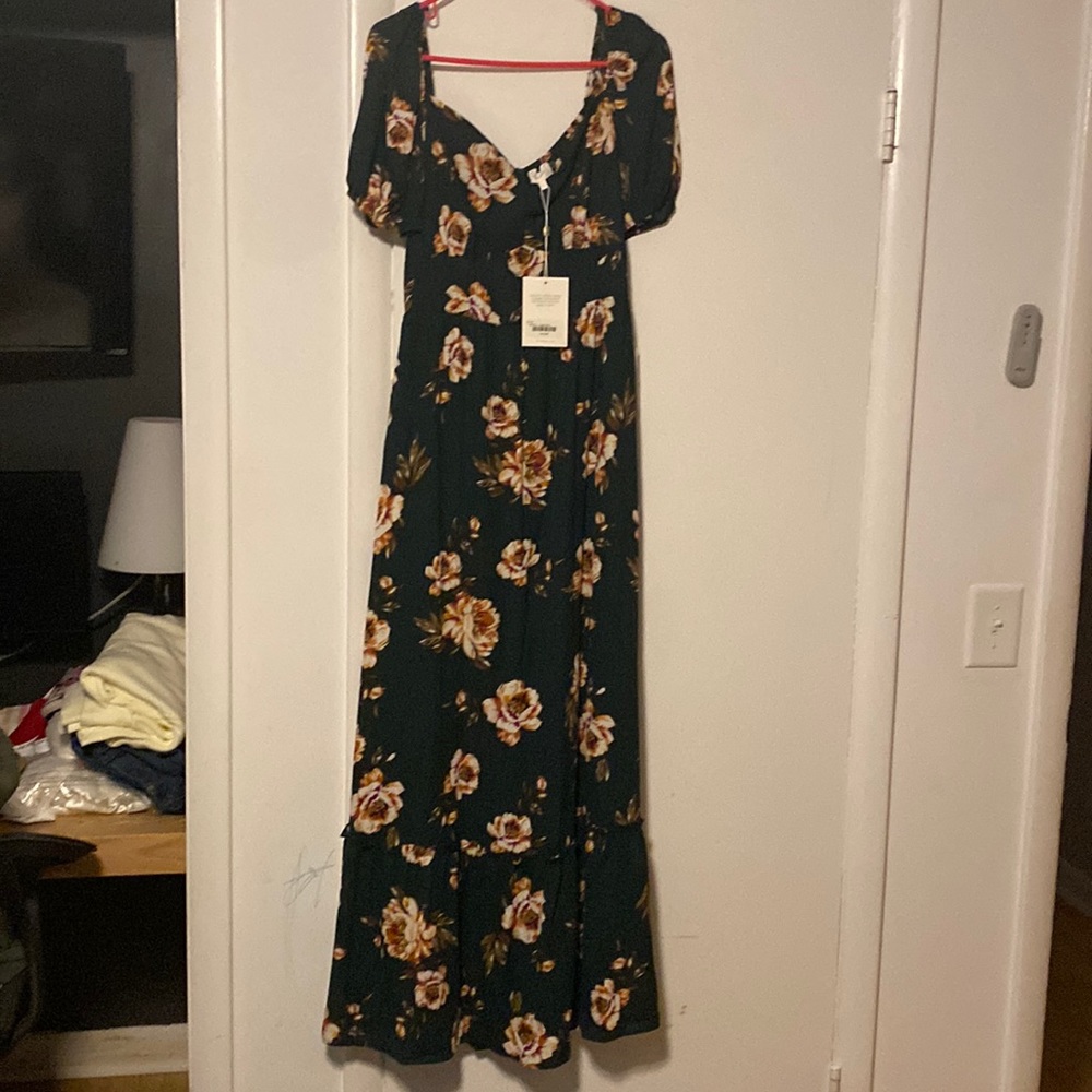 Bohme womens LG flower print  MAXI DRESS